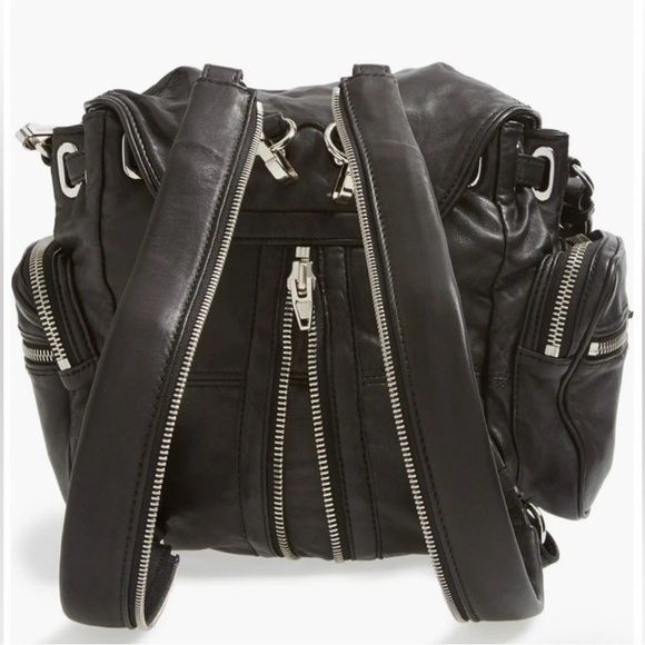 Alexander Wang Lambskin Marti Backpack Bag Washed Black Rhodium Hardware - Picture 2 of 16